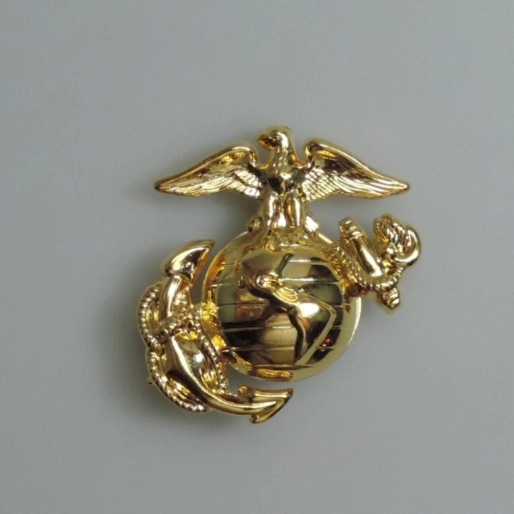 🚨5/$25 Marine Corps Enlisted Insignia Globe & Anchor Military Gold Pin